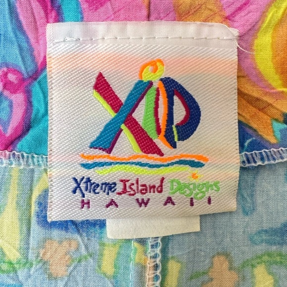 Xtreme Island Design Tropical Maxi Shift Dress Short Sleeve Pockets Large - Picture 9 of 11